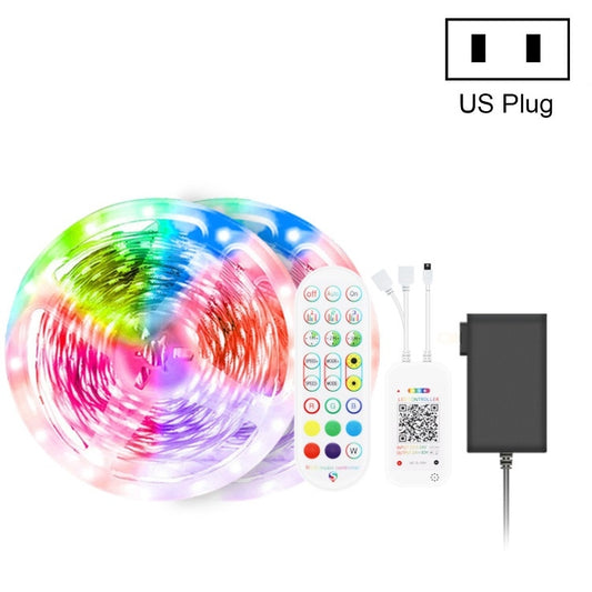 10M 300 LEDs Bluetooth Suit Smart Music Sound Control Light Strip Non-waterproof 5050 RGB Colorful Atmosphere LED Light Strip With 24-Keys Remote Control(US Plug) - Bare Board Light by buy2fix | Online Shopping UK | buy2fix
