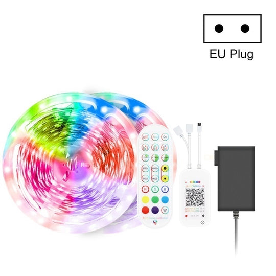 15M 450 LEDs Bluetooth Suit Smart Music Sound Control Light Strip Non-waterproof 5050 RGB Colorful Atmosphere LED Light Strip With 24-Keys Remote Control(EU Plug)