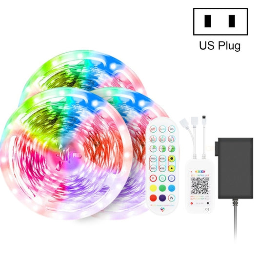 30M 540 LEDs Bluetooth Suit Smart Music Sound Control Light Strip Non-waterproof 5050 RGB Colorful Atmosphere LED Light Strip With 24-Keys Remote Control(US Plug) - Bare Board Light by buy2fix | Online Shopping UK | buy2fix