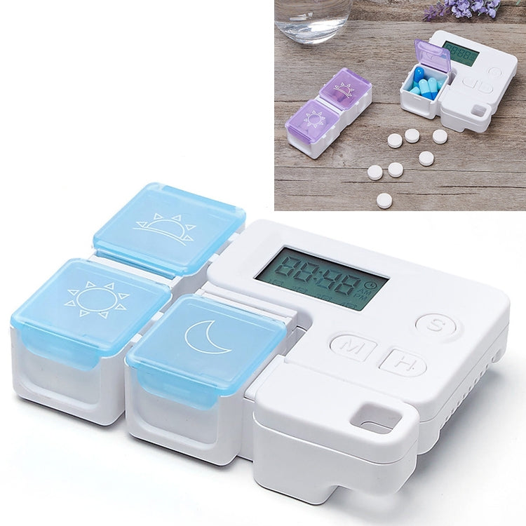 Portable Intelligent Plastic Storage Box Electronic Timing Reminder Medicine Boxes(Sky Blue) - Pill Boxes by buy2fix | Online Shopping UK | buy2fix