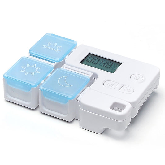 Portable Intelligent Plastic Storage Box Electronic Timing Reminder Medicine Boxes(Sky Blue) - Pill Boxes by buy2fix | Online Shopping UK | buy2fix