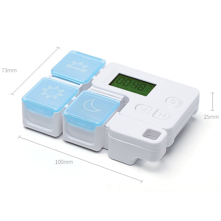Portable Intelligent Plastic Storage Box Electronic Timing Reminder Medicine Boxes(Sky Blue) - Pill Boxes by buy2fix | Online Shopping UK | buy2fix
