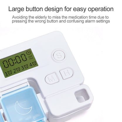 Portable Intelligent Plastic Storage Box Electronic Timing Reminder Medicine Boxes(Sky Blue) - Pill Boxes by buy2fix | Online Shopping UK | buy2fix