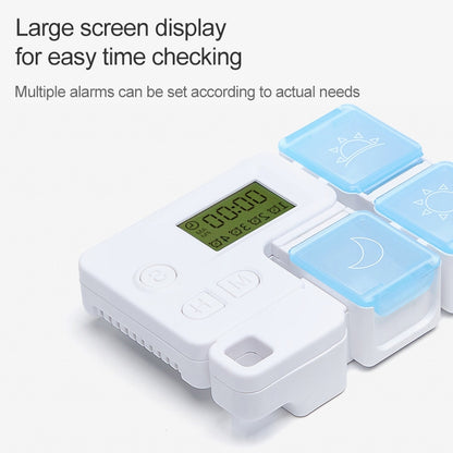 Portable Intelligent Plastic Storage Box Electronic Timing Reminder Medicine Boxes(Sky Blue) - Pill Boxes by buy2fix | Online Shopping UK | buy2fix
