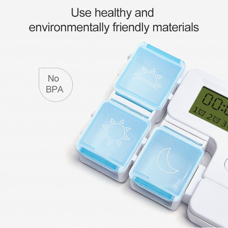 Portable Intelligent Plastic Storage Box Electronic Timing Reminder Medicine Boxes(Sky Blue) - Pill Boxes by buy2fix | Online Shopping UK | buy2fix