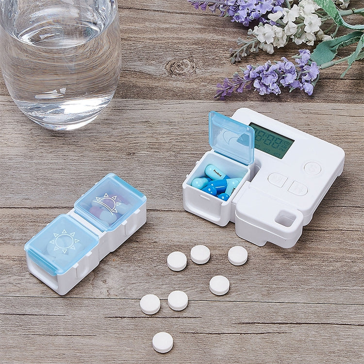 Portable Intelligent Plastic Storage Box Electronic Timing Reminder Medicine Boxes(Sky Blue) - Pill Boxes by buy2fix | Online Shopping UK | buy2fix