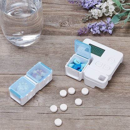 Portable Intelligent Plastic Storage Box Electronic Timing Reminder Medicine Boxes(Sky Blue) - Pill Boxes by buy2fix | Online Shopping UK | buy2fix