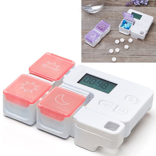 Portable Intelligent Plastic Storage Box Electronic Timing Reminder Medicine Boxes(Bright Red) - Pill Boxes by buy2fix | Online Shopping UK | buy2fix