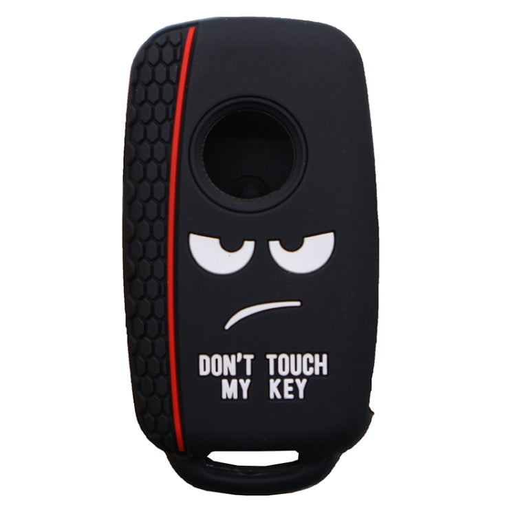 Do not Touch My Key Style Silicone Car Key Cover for Volkswagen Jetta Polo Passat Skoda Tiguan Golf(Black) by buy2fix