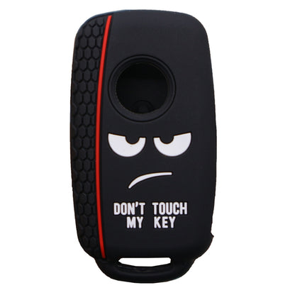 Do not Touch My Key Style Silicone Car Key Cover for Volkswagen Jetta Polo Passat Skoda Tiguan Golf(Black) by buy2fix