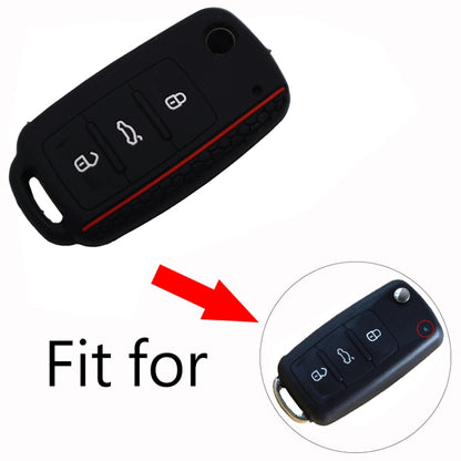 Do not Touch My Key Style Silicone Car Key Cover for Volkswagen Jetta Polo Passat Skoda Tiguan Golf(Black) by buy2fix