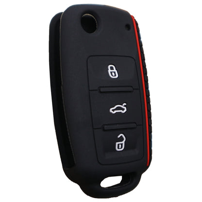 Do not Touch My Key Style Silicone Car Key Cover for Volkswagen Jetta Polo Passat Skoda Tiguan Golf(Black) by buy2fix