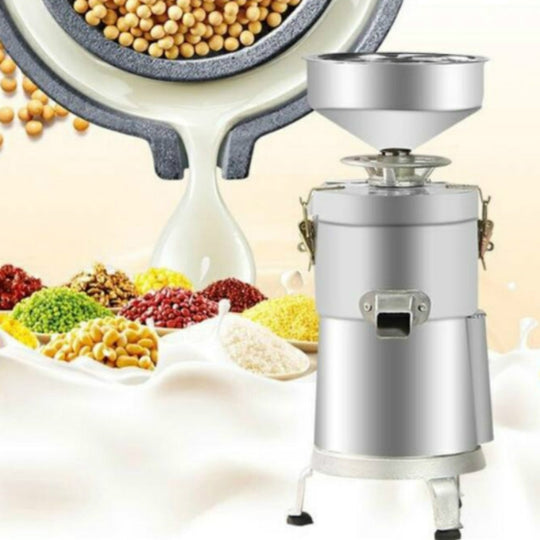 Machine de tofu de lait de soja de meulage frais de séparation de boue de grande capacité de raffineur d'acier inoxydable de ménage de 125/1500 W, prise CN (argent)