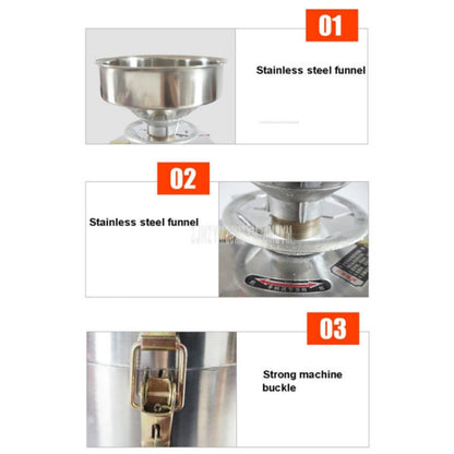 130/1800W Household Stainless Steel Refiner Large Capacity  Slurry Separation Fresh Grinding Soymilk Tofu Machine, CN Plug(Silver) - Electric juicers by buy2fix | Online Shopping UK | buy2fix