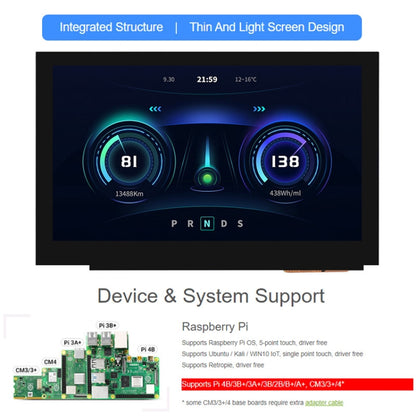 Waveshare 5 Inch DSI Display, 800 × 480 Pixel, IPS Display Panel, Style:Touch Display - LCD & LED Display Module by Waveshare | Online Shopping UK | buy2fix