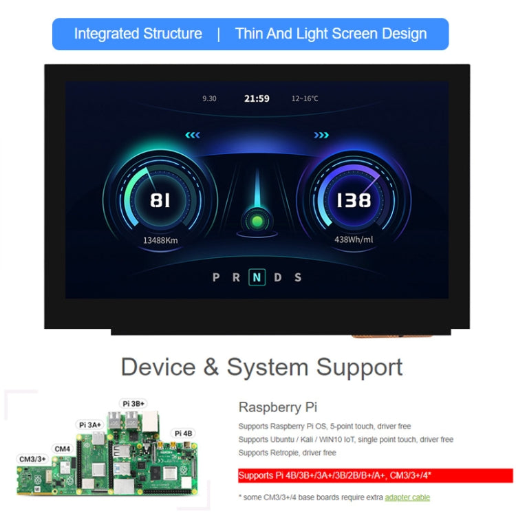 Waveshare 4.3 Inch DSI Display 800×480 Pixel IPS Display Panel, Style:No Touch - LCD & LED Display Module by Waveshare | Online Shopping UK | buy2fix