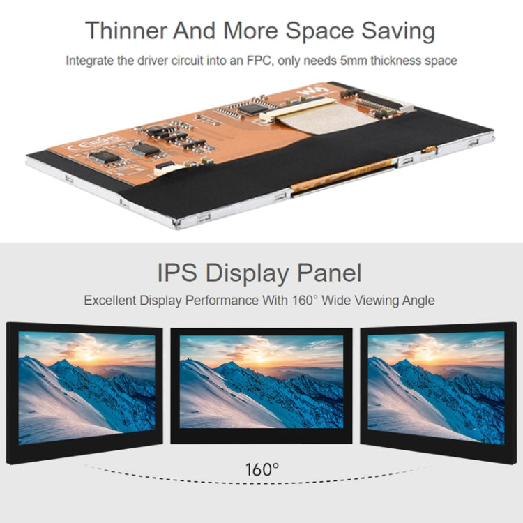 Waveshare 4.3 Inch DSI Display 800×480 Pixel IPS Display Panel, Style:No Touch - LCD & LED Display Module by Waveshare | Online Shopping UK | buy2fix