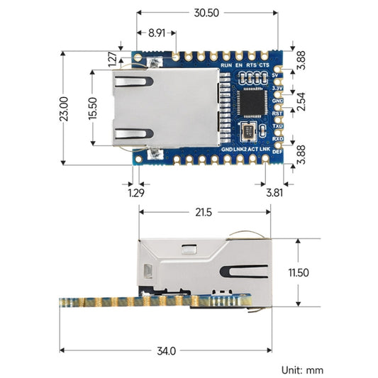 Waveshare UART TO ETH (B) TTL UART To Ethernet Mini Module - Module by Waveshare | Online Shopping UK | buy2fix