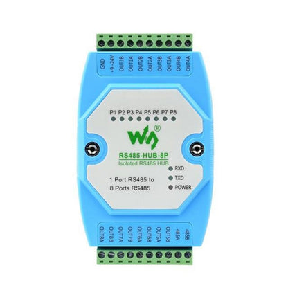 Waveshare RS485-HUB-8P Industrial-grade Isolated 8-ch RS485 Hub, Rail-mount Support, Wide Baud Rate Range - Transmitters & Receivers Module by Waveshare | Online Shopping UK | buy2fix