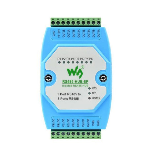 Waveshare RS485-HUB-8P Industrial-grade Isolated 8-ch RS485 Hub, Rail-mount Support, Wide Baud Rate Range - Transmitters & Receivers Module by Waveshare | Online Shopping UK | buy2fix