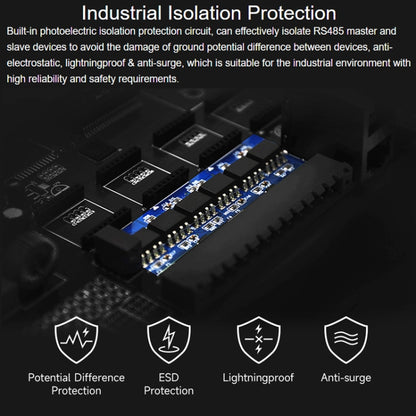 Waveshare RS485-HUB-8P Industrial-grade Isolated 8-ch RS485 Hub, Rail-mount Support, Wide Baud Rate Range - Transmitters & Receivers Module by Waveshare | Online Shopping UK | buy2fix