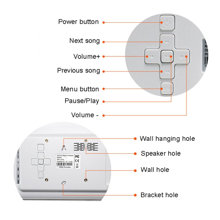 DPF-706 7 inch Digital Photo Frame LED Wall Mounted Advertising Machine, Plug:UK Plug(Black) - 1.5-7.0 inch by buy2fix | Online Shopping UK | buy2fix