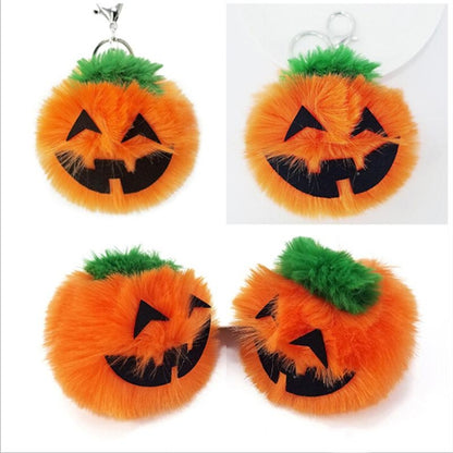 3 PCS Pumpkin Plush Keychains Fashion Car Halloween Key Chain Party Gift(Orange) by buy2fix