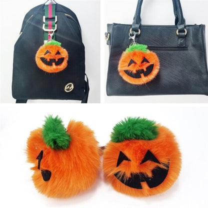 3 PCS Pumpkin Plush Keychains Fashion Car Halloween Key Chain Party Gift(Orange) by buy2fix