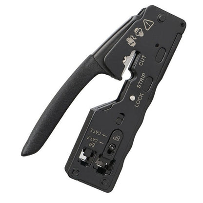 Multifunctional Seven-type Through-hole Crystal Head 6P8P Wire Stripping Network Tool Extrusion Crimping Wire Network Cable Pliers by buy2fix