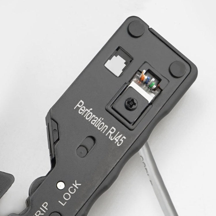 Multifunctional Seven-type Through-hole Crystal Head 6P8P Wire Stripping Network Tool Extrusion Crimping Wire Network Cable Pliers by buy2fix