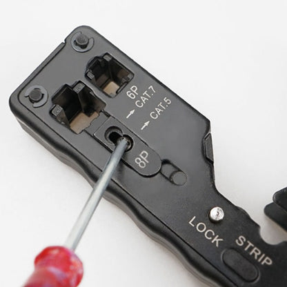 Multifunctional Seven-type Through-hole Crystal Head 6P8P Wire Stripping Network Tool Extrusion Crimping Wire Network Cable Pliers by buy2fix