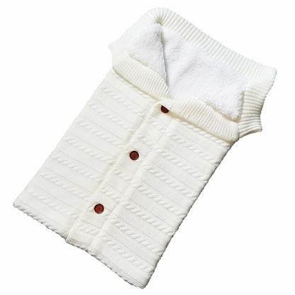 Warm Soft Cotton Knitting Envelope Newborn Baby Sleeping Bag(White) - Sleeping Bag by buy2fix | Online Shopping UK | buy2fix