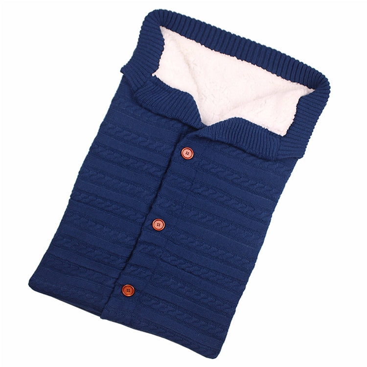Warm Soft Cotton Knitting Envelope Newborn Baby Sleeping Bag(Dark Blue) - Sleeping Bag by buy2fix | Online Shopping UK | buy2fix