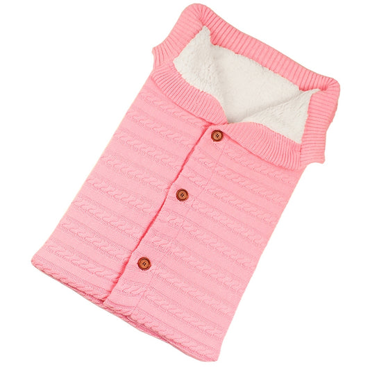 Warm Soft Cotton Knitting Envelope Newborn Baby Sleeping Bag(Pink) - Sleeping Bag by buy2fix | Online Shopping UK | buy2fix