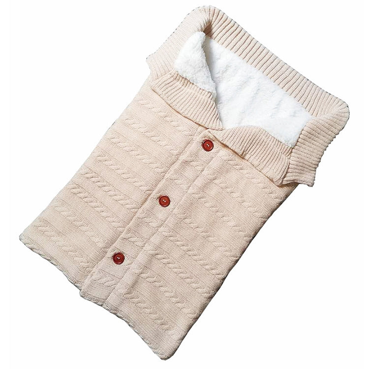 Warm Soft Cotton Knitting Envelope Newborn Baby Sleeping Bag(Beige) - Sleeping Bag by buy2fix | Online Shopping UK | buy2fix