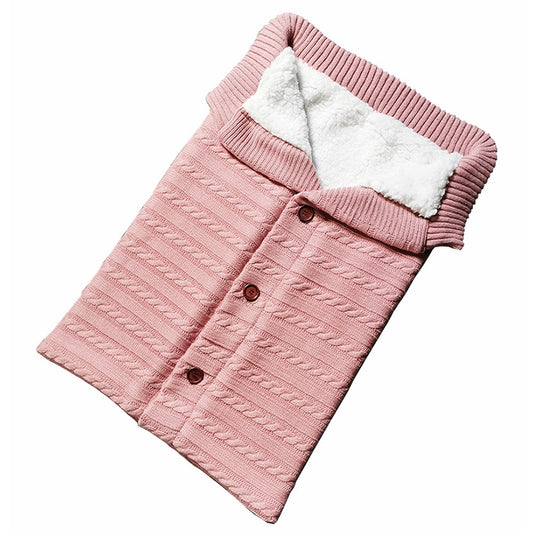Warm Soft Cotton Knitting Envelope Newborn Baby Sleeping Bag(Light Pink) - Sleeping Bag by buy2fix | Online Shopping UK | buy2fix