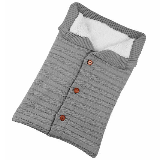Warm Soft Cotton Knitting Envelope Newborn Baby Sleeping Bag(Light Grey) - Sleeping Bag by buy2fix | Online Shopping UK | buy2fix