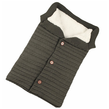 Warm Soft Cotton Knitting Envelope Newborn Baby Sleeping Bag(Dark Grey) - Sleeping Bag by buy2fix | Online Shopping UK | buy2fix