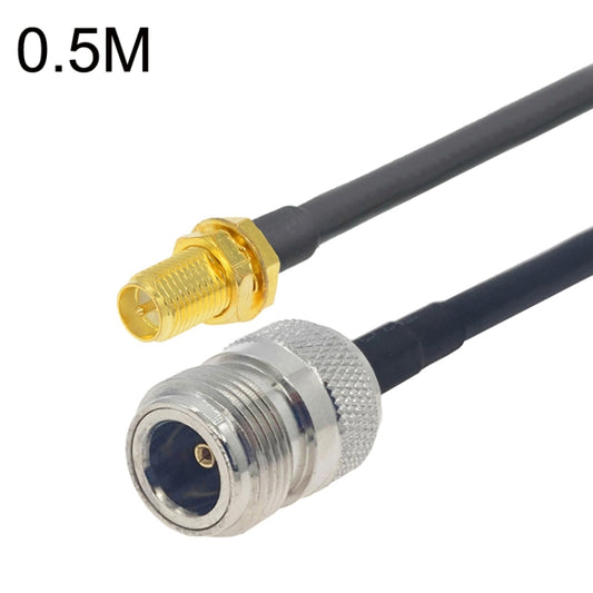 RP-SMA Female to N Female RG58 Coaxial Adapter Cable, Cable Length:0.5m by buy2fix
