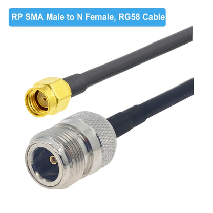 RP-SMA Male to N Female RG58 Coaxial Adapter Cable, Cable Length:5m by buy2fix