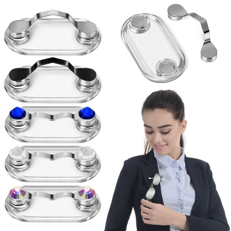 Magnetic Glasses Holder Magnetic Brooch Number Plate Headset Glasses Clip(Silver) - Retaining Clips by buy2fix | Online Shopping UK | buy2fix