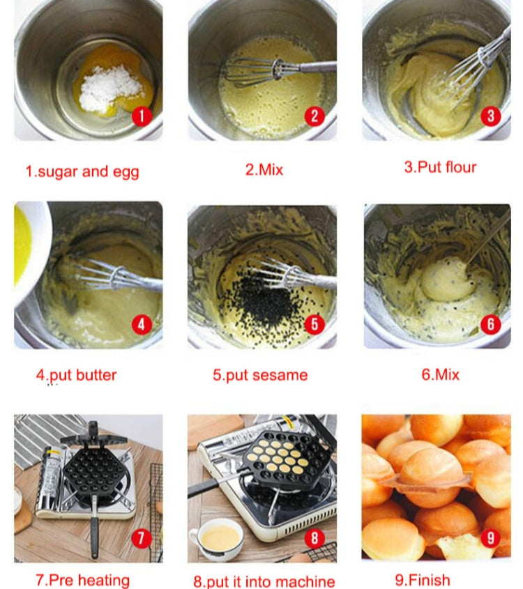 Household Non-stick Bakeware Mold QQ Egg Baking Tray(Black) - Bulit-in Ovens & Accessories by buy2fix | Online Shopping UK | buy2fix