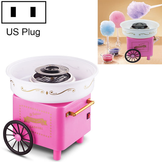 Retro Trolley Mini Cotton Candy Machine, Specification:U.S. Regulations 110 V(Pink) - Cotton Candy Machine by buy2fix | Online Shopping UK | buy2fix