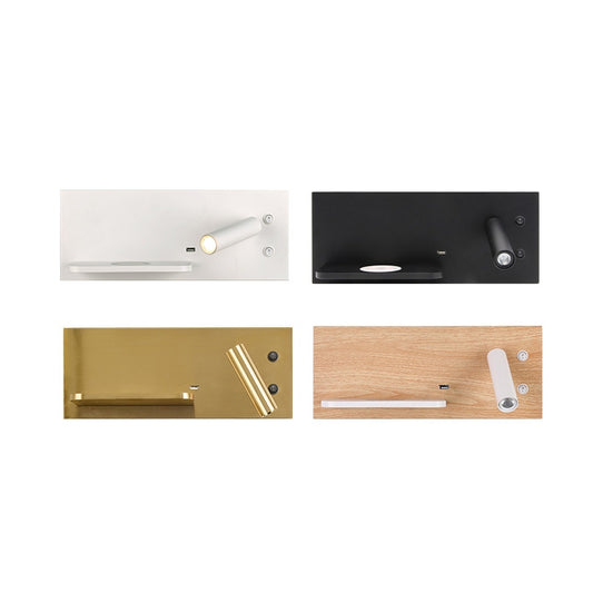 Left Wireless Wall Lamp USB 5V Charger Wall Lights Hotel Headboard Reading Lighting Spot Luminaire Lamp(Matt Black) - Wall Lamps by buy2fix | Online Shopping UK | buy2fix