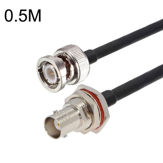 BNC Female With Waterproof Circle To BNC Male RG58 Coaxial Adapter Cable, Cable Length:0.5m by buy2fix