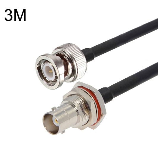 BNC Female With Waterproof Circle To BNC Male RG58 Coaxial Adapter Cable, Cable Length:3m by buy2fix