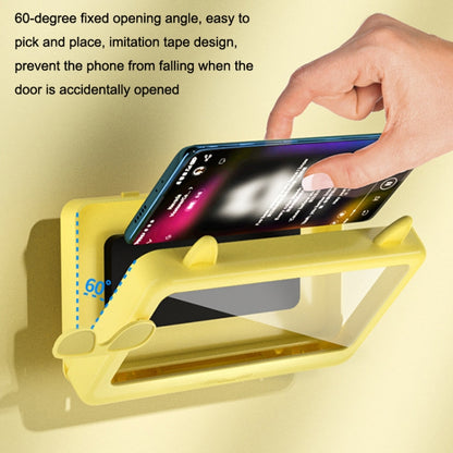 Bathroom Waterproof Mobile Phone Holder Bathing Watch TV Removable Touch Screen Phone Case(Yellow) - Shower & Wall Mounts by buy2fix | Online Shopping UK | buy2fix