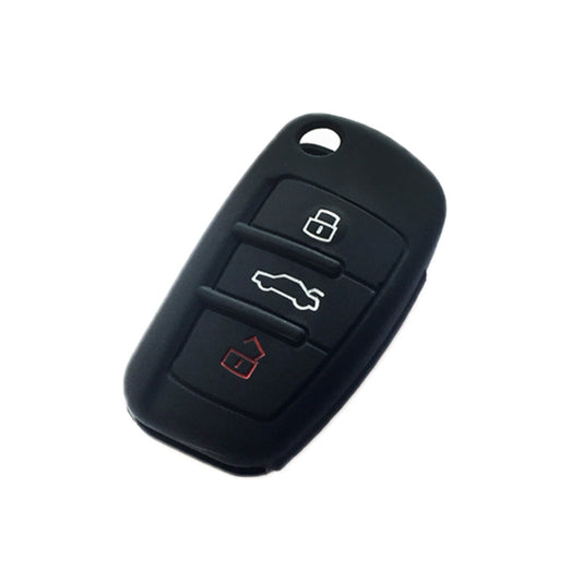 2 PCS Car Key Cover Silicone Flip Key Remote Holder Case Cover for Audi Q3 A3 A1(Black) - Car Key Cases by buy2fix | Online Shopping UK | buy2fix
