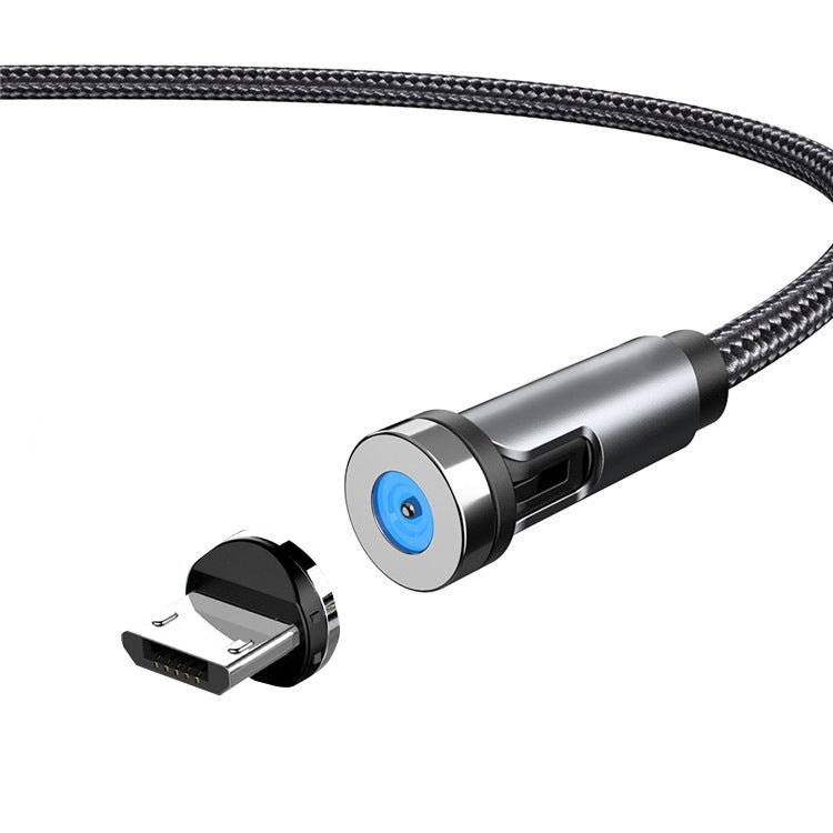 CC56 Micro USB Magnetic Interface Dust Plug Rotating Data Charging Cable, Cbale Length: 2m(Black) by buy2fix