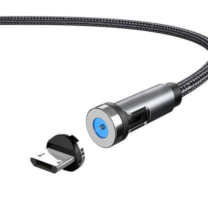 CC56 Micro USB Magnetic Interface Dust Plug Rotating Data Charging Cable, Cbale Length: 2m(Black) by buy2fix